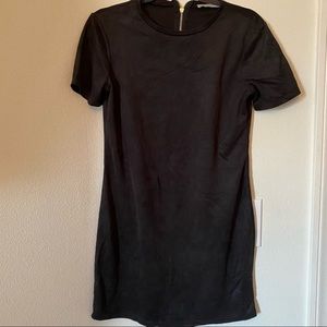 BLACK SUEDE ZARA T SHIRT DRESS